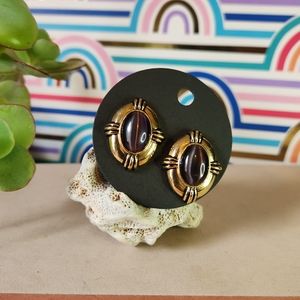 Gold & Purple Earrings